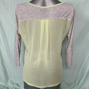 3/4 long sleeve shirt with sheer back